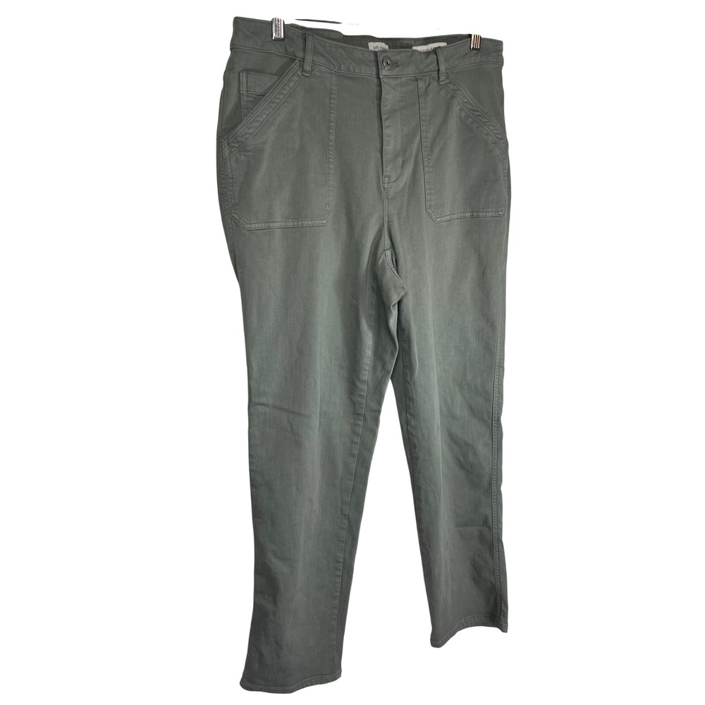 J Jill Denim Curvy High Rise Straight Leg Ankle Jeans Women 16 Sage Green - Picture 7 of 9